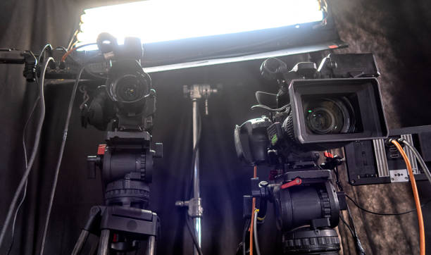 istock TV cameras in an empty pavilion closeup 1283859544