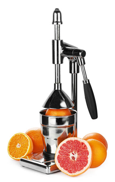 istock Mechanic juicer for citrus fruits isolated on white 1283859880