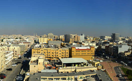 Dammam, Eastern Province, Saudi Arabia: Damman skyline, fire department in the foreground, view along 11th Street  - The port city of Dammam is the capital and largest city of the province of Ash-Sharqiyya (Eastern Province) in Saudi Arabia and an important location for the Saudi oil industry.