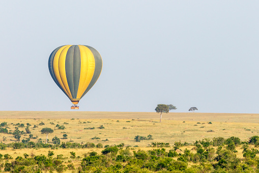 Hot air balloon safari over Savannah in Africa