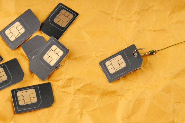 from a variety of sim cards they hooked up one, the struggle for subscribers from cellular operators - extortionist imagens e fotografias de stock