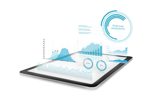istock Diagrams and charts projected from a digital tablet 1283873039