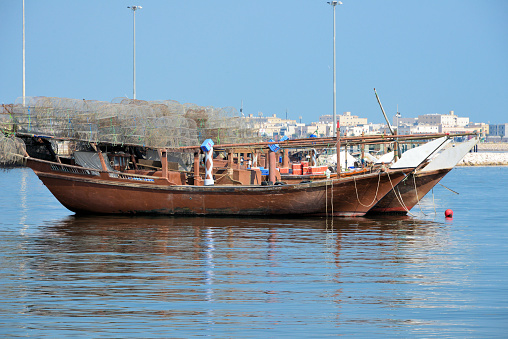 Dhows con trampas de langosta - Bahía de Tarout, Golfo Pérsico, Al Qatif, E photo