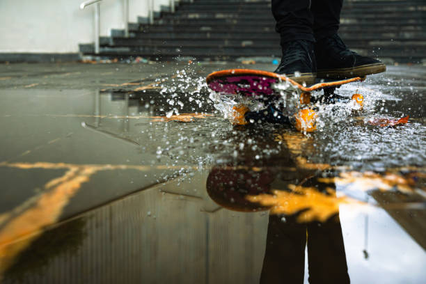 Moving in the city with skateboard