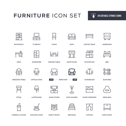 Furniture Editable Stroke Line Icons