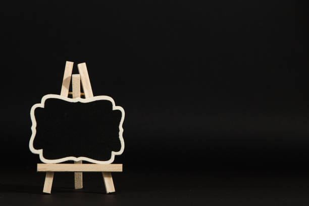 istock A frame on a stand on a black background, a blank for the design. Copy space. 1283883227