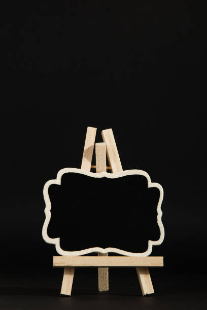 istock A frame on a stand on a black background, a blank for the design. Copy space. 1283883233