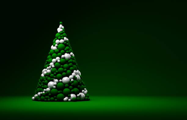 istock New year background. Colorful minimal 3d illustration. Christmas tree 1283883926