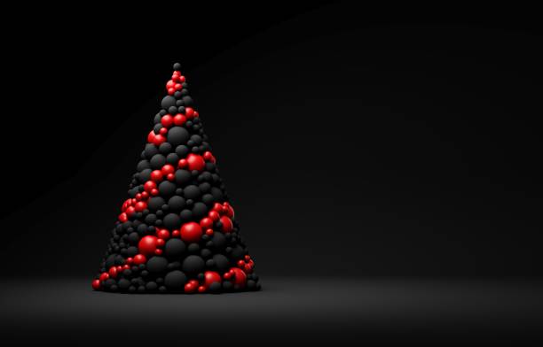 istock New year background. Colorful minimal 3d illustration. Christmas tree 1283883933