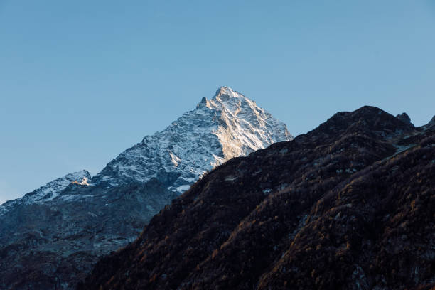 istock Rocky mountains with evening light and silhouette of mountain 1283887331