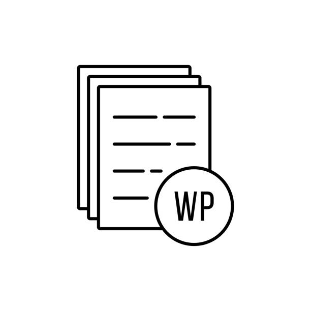 ilustrações de stock, clip art, desenhos animados e ícones de linear whitepaper black icon - downloading symbol computer icon white background