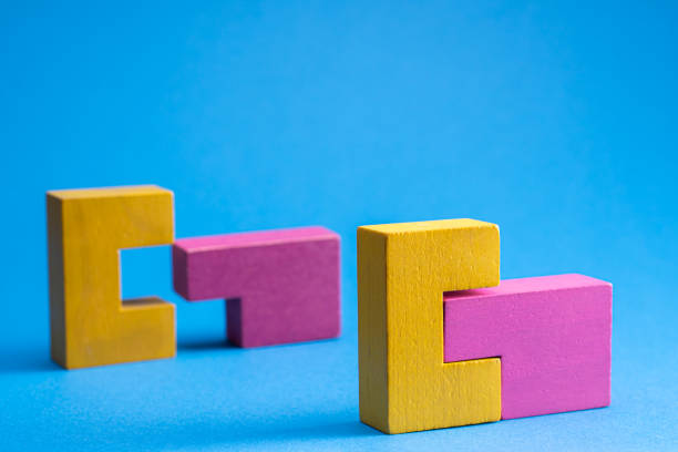 istock Geometric shapes on a blue background. 1283890192
