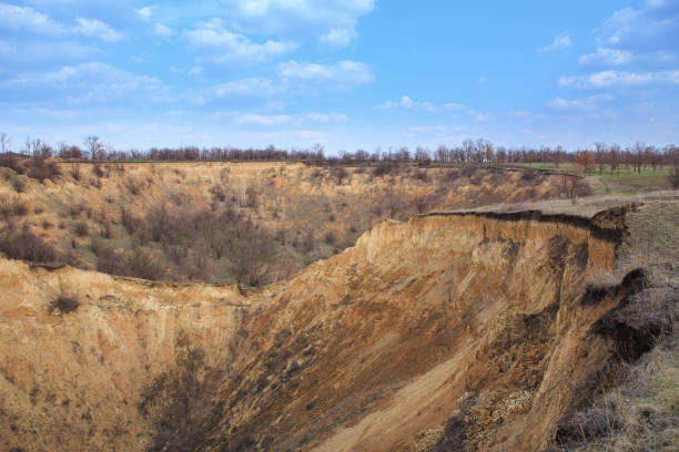 istock Landslide in the forest belt in spring 1283891443