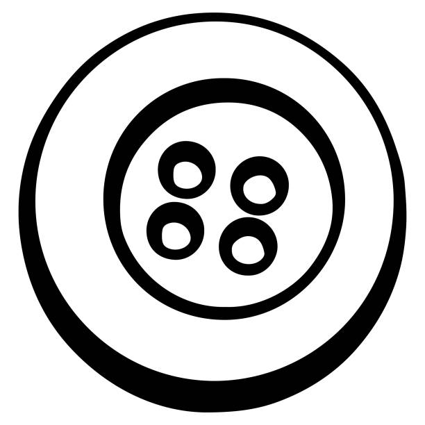 ładny krawiec do szycia - guzik artykuł do szycia stock illustrations