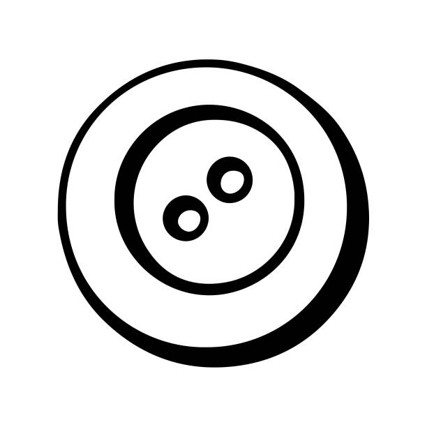 ładny krawiec do szycia - guzik artykuł do szycia stock illustrations