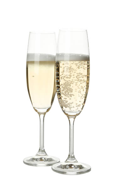 istock Glasses of champagne isolated on white background 1283892738