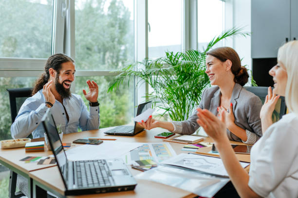 istock Happy smiling business man receiving a certificate 1283894295