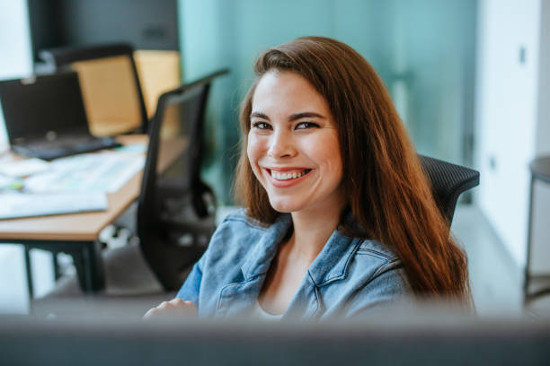 istock Business serious woman working in the office 1283894432