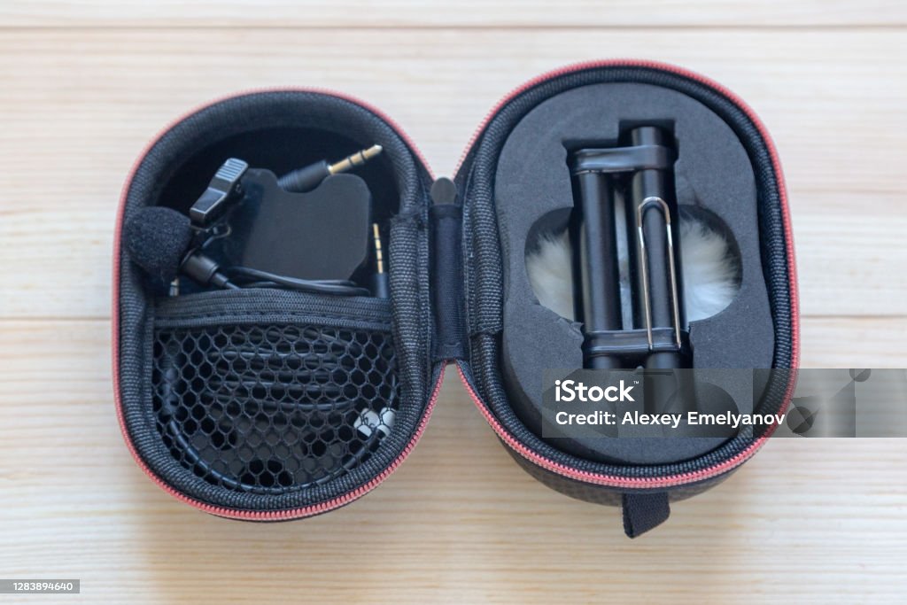 Microphone Module Powerful Lavalier Microphone Package Power Module Cords And Windscreen Stock ...