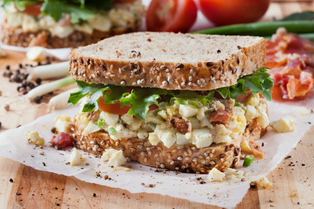 istock Egg Salad Sandwich with Crispy Bacon, Lettuce and Tomato 1283895501