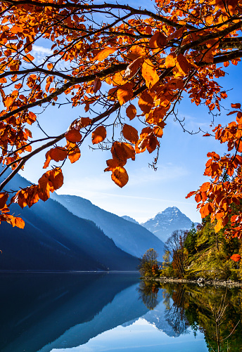 famous Plansee in Austria in autumn