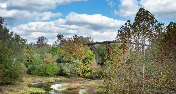 istock Railroad bridge over a stream in eastern Oklahoma 1283898354