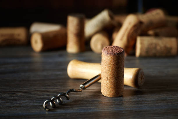 istock Close-up of a cork from wine bottles and a corkscrew 1283920413