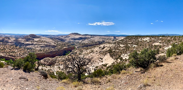Panoramic view of backcountry along State Route 12 or \