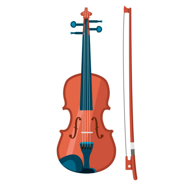 Cartoon Violin And Bow Stock Illustration - Download Image Now - Violin,  Cartoon, Bow - Musical Equipment - iStock