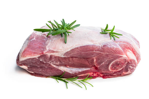 istock Lamb whole shoulder meat isolated on white 1283924203