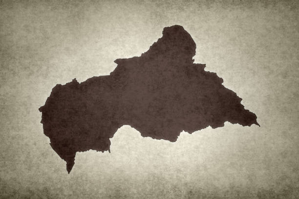 Grunge map of the Central African Republic printed on an old paper.