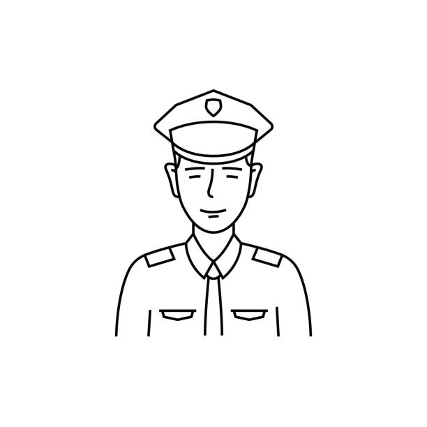 значок линии полицейского - police station flash stock illustrations