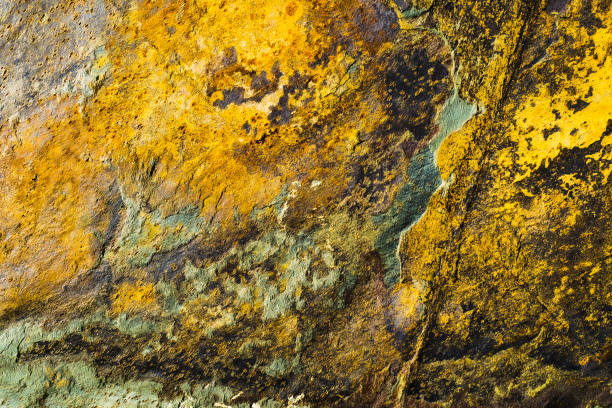 istock Iron Surface is Covered With Old paint Texture Background. Texture of Iron Metal Painted Multicolored 1283932206