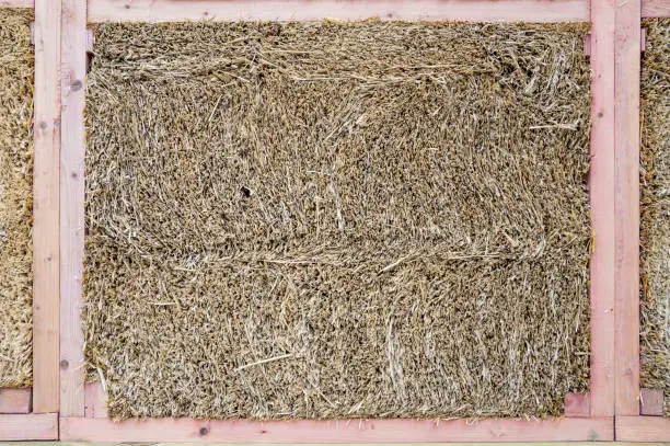 Photo of Straw block used for building eco-friendly homes.