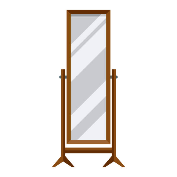 Mirror Icon on Transparent Background A flat design icon on a transparent background (can be placed onto any colored background). File is built in the CMYK color space for optimal printing. Color swatches are global so it’s easy to change colors across the document. No transparencies, blends or gradients used. vanity mirror stock illustrations