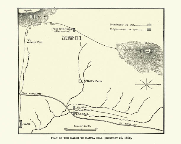 istock Plan of march to Majuba Hill, First Boer War 1283937395