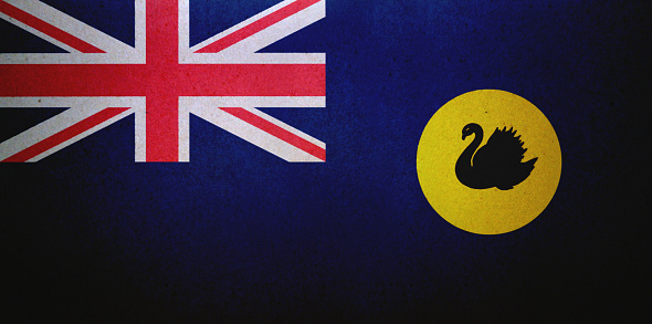 Flag of Western Australia (Australia) printed on a paper sheet.