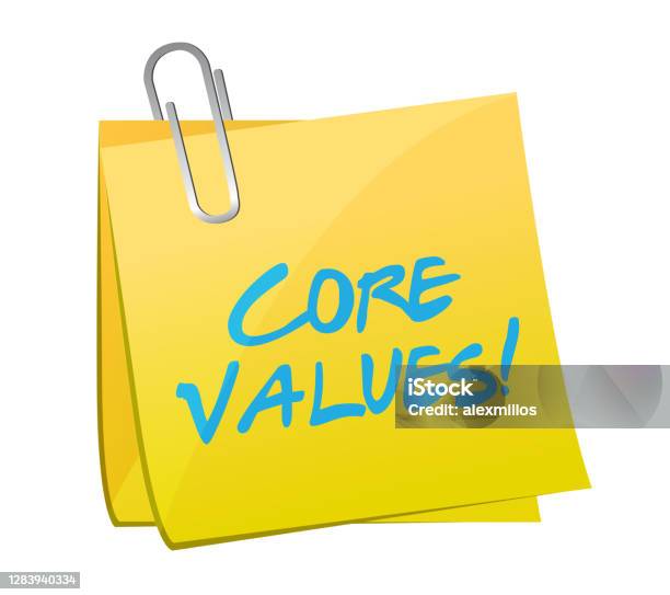 Core Values Sign Post Core Values Post Message Illustration Design Stock Illustration ...