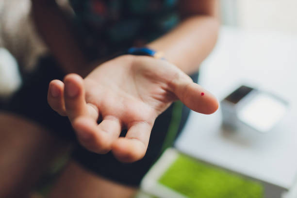 istock The wound has blood on a man's finger. 1283955649