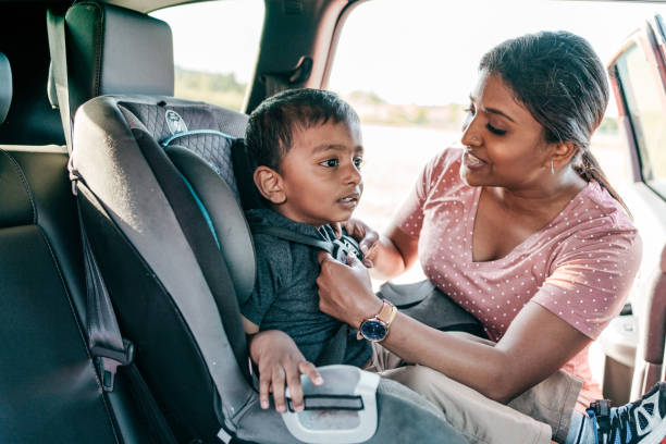 istock Road adventure - family with kids using the car 1283955816