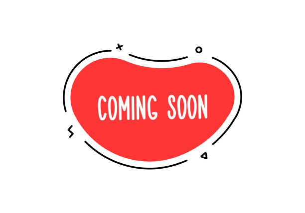 ilustrações de stock, clip art, desenhos animados e ícones de trendy geometric fluid shape with coming soon text. vector sign isolated on white background for sales, business, events, social media, promotions, releases - newspaper the media backgrounds business