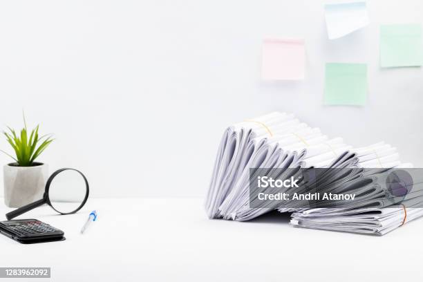 Paper Work Zoom In Close Up Paper Documents Stack At Workplace Paperwork Concept Studio ...