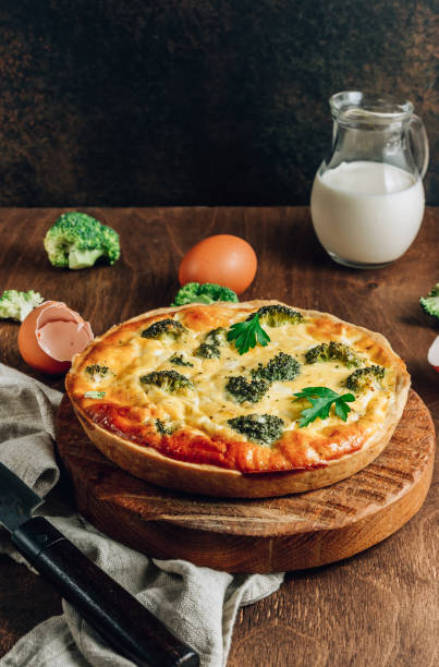 istock Traditional vegetable quiche with broccoli, eggs and cheese 1283964440