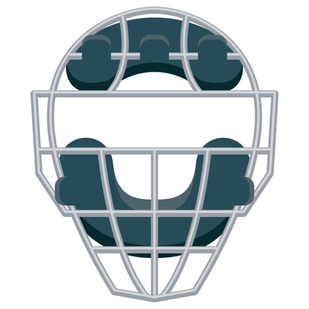 Catcher's Mask Icon on Transparent Background A flat design icon on a transparent background (can be placed onto any colored background). File is built in the CMYK color space for optimal printing. Color swatches are global so it’s easy to change colors across the document. No transparencies, blends or gradients used. catchers mask stock illustrations