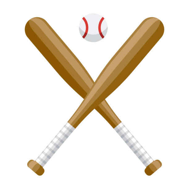 Baseball Icon on Transparent Background A flat design icon on a transparent background (can be placed onto any colored background). File is built in the CMYK color space for optimal printing. Color swatches are global so it’s easy to change colors across the document. No transparencies, blends or gradients used. baseball bat stock illustrations