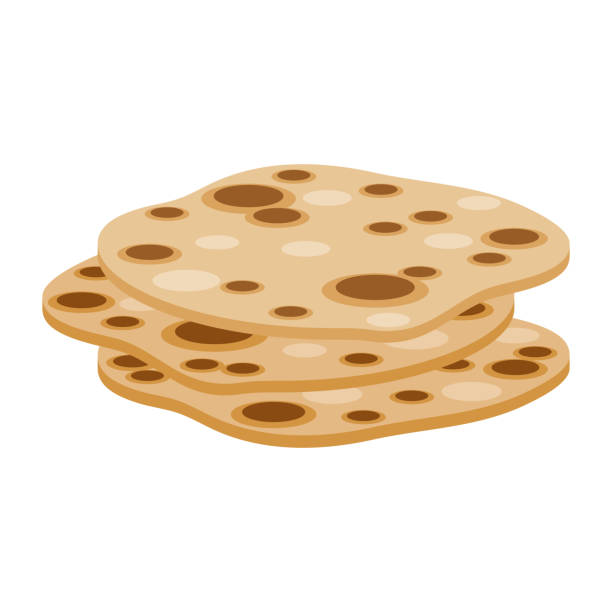 Naan Icon on Transparent Background A flat design icon on a transparent background (can be placed onto any colored background). File is built in the CMYK color space for optimal printing. Color swatches are global so it’s easy to change colors across the document. No transparencies, blends or gradients used. flatbread stock illustrations