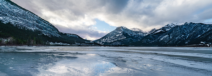 Wintery Landscape - Frozen Lac Des Arcs - Alberta, Canada