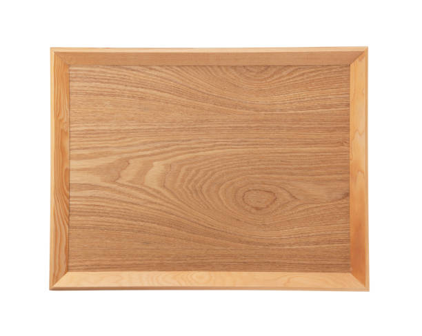 istock A wooden tray on a white background. View from above 1283973623