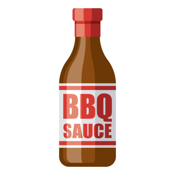 Barbecue Sauce Icon on Transparent Background A flat design icon on a transparent background (can be placed onto any colored background). File is built in the CMYK color space for optimal printing. Color swatches are global so it’s easy to change colors across the document. No transparencies, blends or gradients used. vinegar stock illustrations