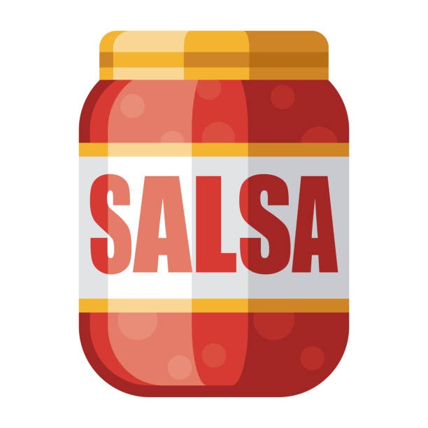 сальса значок на прозрачном фоне - tomato sauce jar stock illustrations